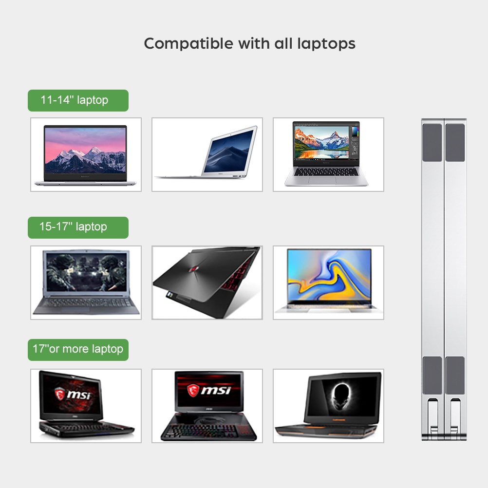 OATSBASF Giá Đỡ Laptop / Máy Tính Bảng Bằng Nhôm Có Thể Điều Chỉnh Chiều Cao
