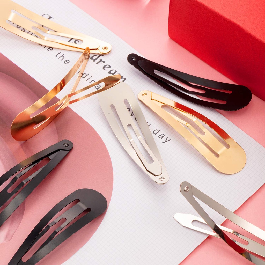 Kẹp tóc BB bằng kim loại màu đen bền bỉ tiện dụng cho nữ