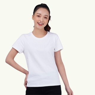Áo phông YODY nữ cổ tròn,áo thun cộc tay vải cotton mềm mại thấm hút mồ hôi TSN5346