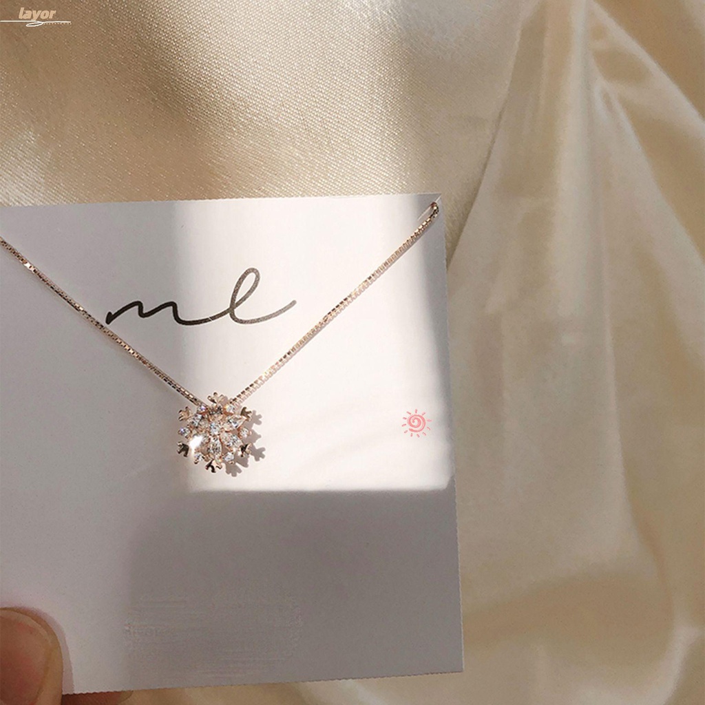 Lay Dây Chuyền Mặt Hoa Tuyết Zircon Đơn Giản Sang Trọng