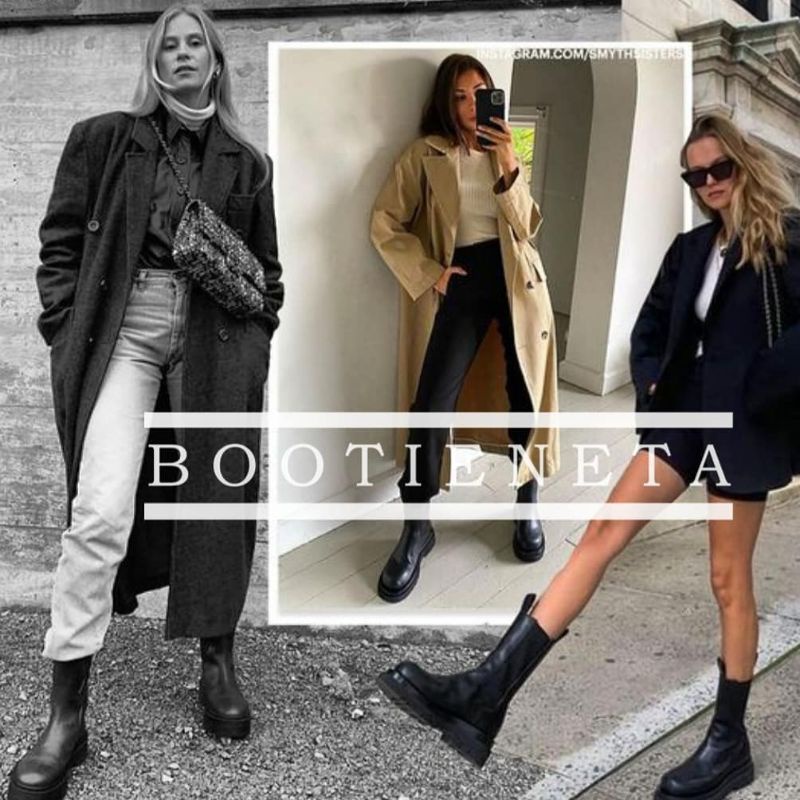 Giày chelsea bốt da mềm nữ cao cổ không dây boot mũi tròn đế 5 phân 2022 tặng vớ giày thể thao sneakers nữ