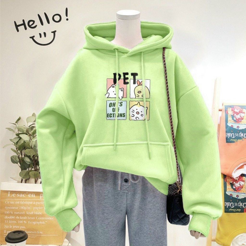 [ VIDEO THẬT ] ÁO KHOÁC HOODIE NỈ UNISEX IN PET ICON ÁO KHOÁC NỈ FORM RỘNG NAM NỮ NHIỀU MÀU