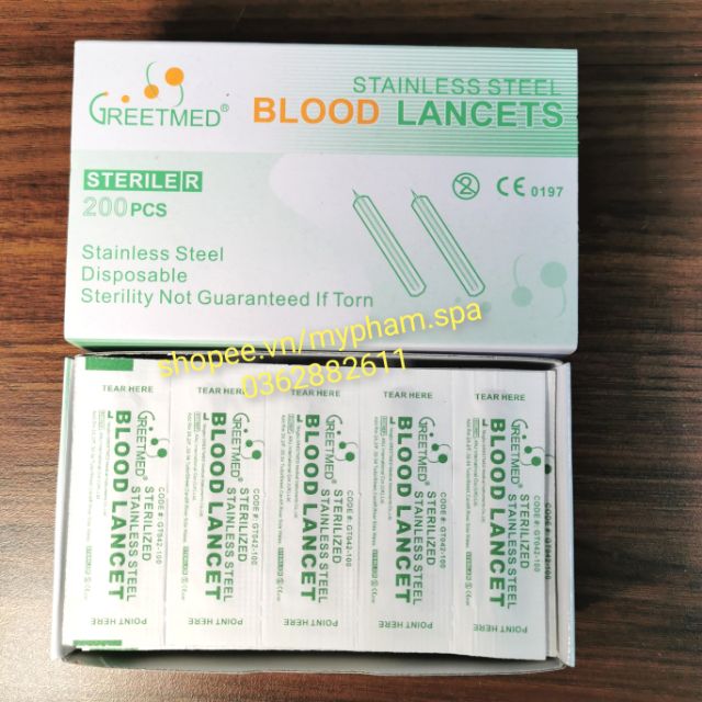 Kim Chích Mụn LOẠI 1 ( Blood Lancet Hộp 200 cây)