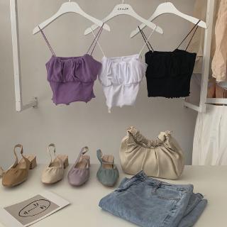 Croptop 2 dây rúm ngực A-20504