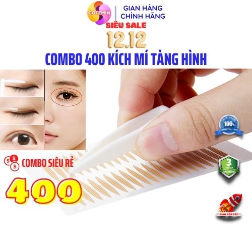 COMBO 400 Kích mí tàng hình tạo hai mí không lộ sẵn keo TẶNG KÈM dụng cụ kích mí