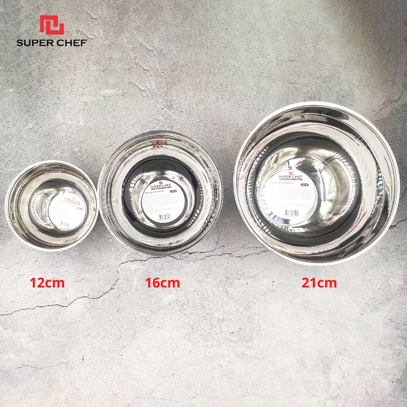 [Mã BMBAU50 giảm 7% đơn 99K] Thau Inox 304 Dày Thành Cao Super Chef Siêu Bền, Sáng Bóng