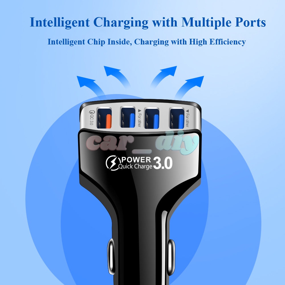 Tẩu Sạc Nhanh QC 3.0 4 Cổng USB Cho Điện Thoại