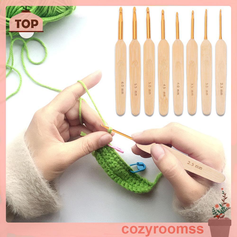 Bộ 8 Dụng Cụ Đan Móc Len Chất Liệu Tre Và Nhôm