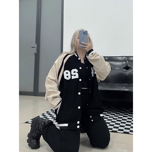 Áo Khoác Bomber Nhung gân F428 🧸 Nam nữ unisex 🖤 Bomber Jacket form July7store