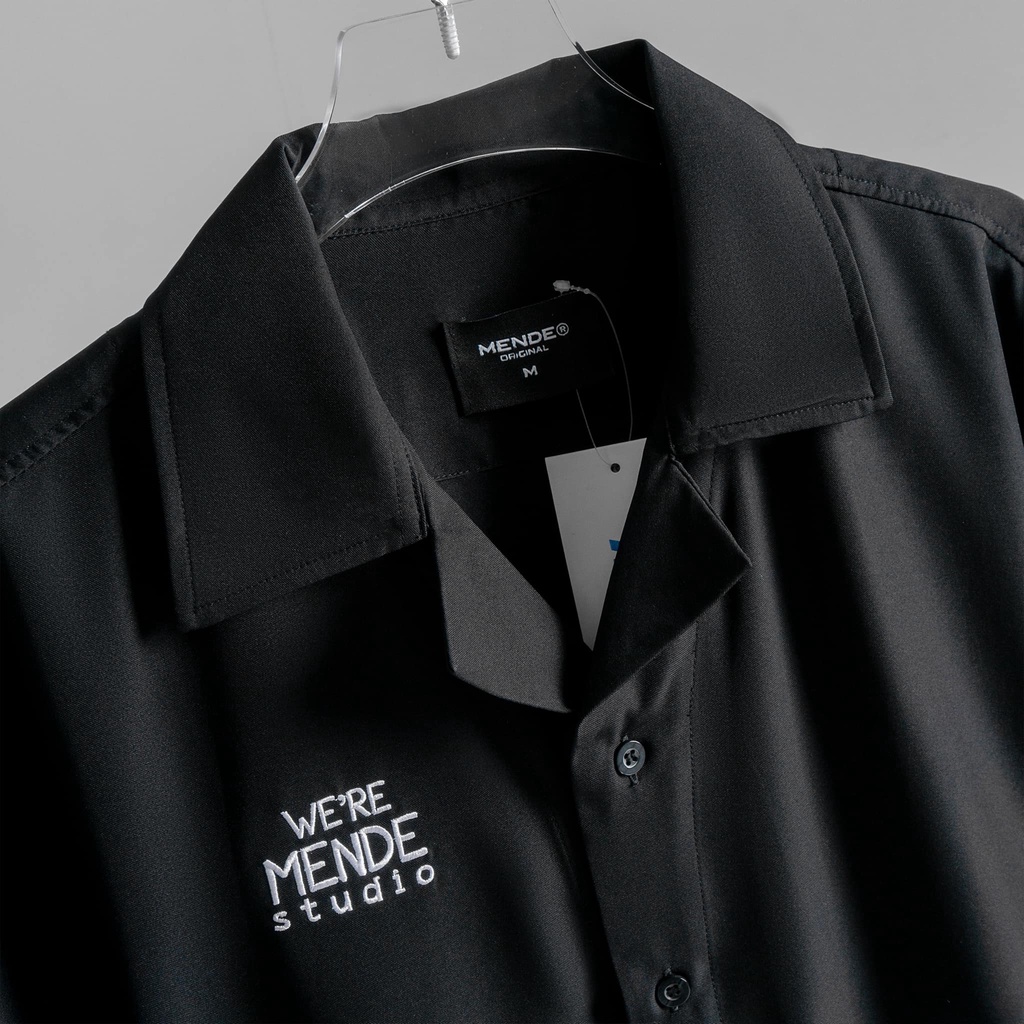 MENDE - W.O.T Shirt Đen - Áo Sơ Mi Nam Tay Ngắn