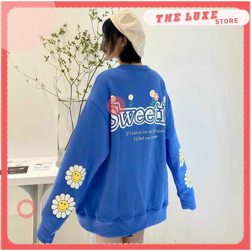 Áo khoác cardigan nữ họa tiết Hoa Hướng Dương, Áo khoác nỉ cardigan thu đông form rộng THE LUXE | BigBuy360 - bigbuy360.vn