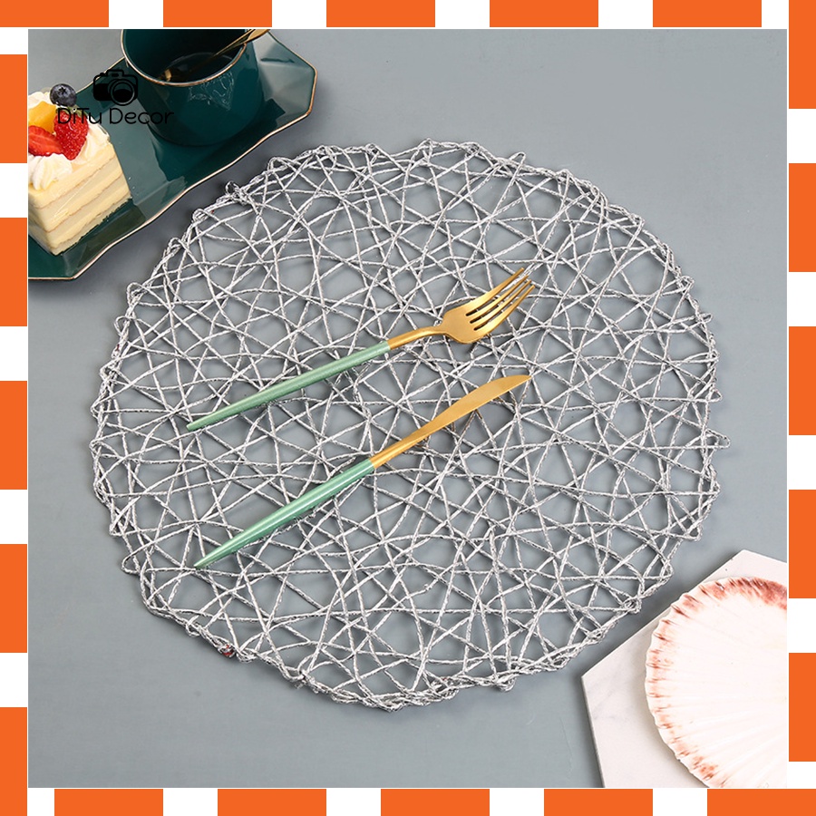 Thảm lưới tròn dệt ngẫu nhiên - Thảm trang trí chụp ảnh - DiTu Decor