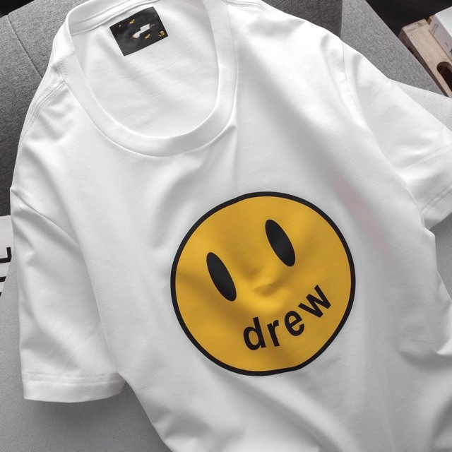 Áo thun Drew Icon mặt cười Justin Bieber form rộng tay lỡ nam nữ