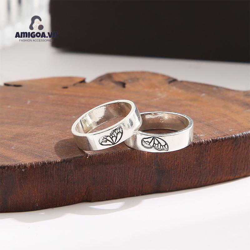 Bộ Nhẫn Kết Hợp Đơn Giản Cho Cặp Đôi