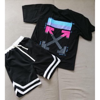 Unisex - set bộ off white - áo thun off white short 2v - set unisex tay lở form rộng cực chất
