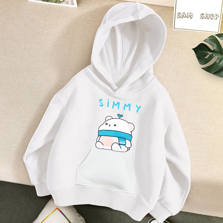 Áo hero team áo hoodie nỉ bông màu trắng đủ size cho bé trai bé gái