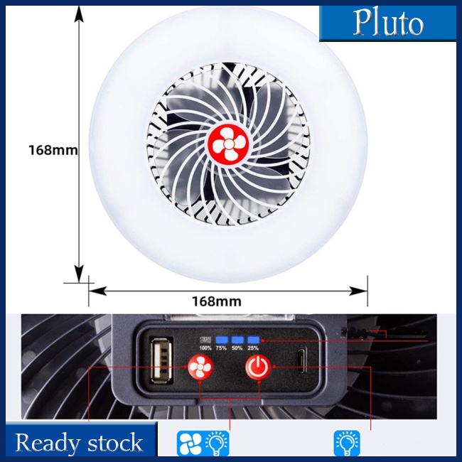 Mới Quạt Usb Đa Năng Có Đèn Sạc Tiện Dụng Khi Đi Cắm Trại