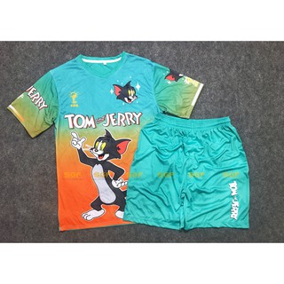 Quần áo bóng đá tom & jerry xanh