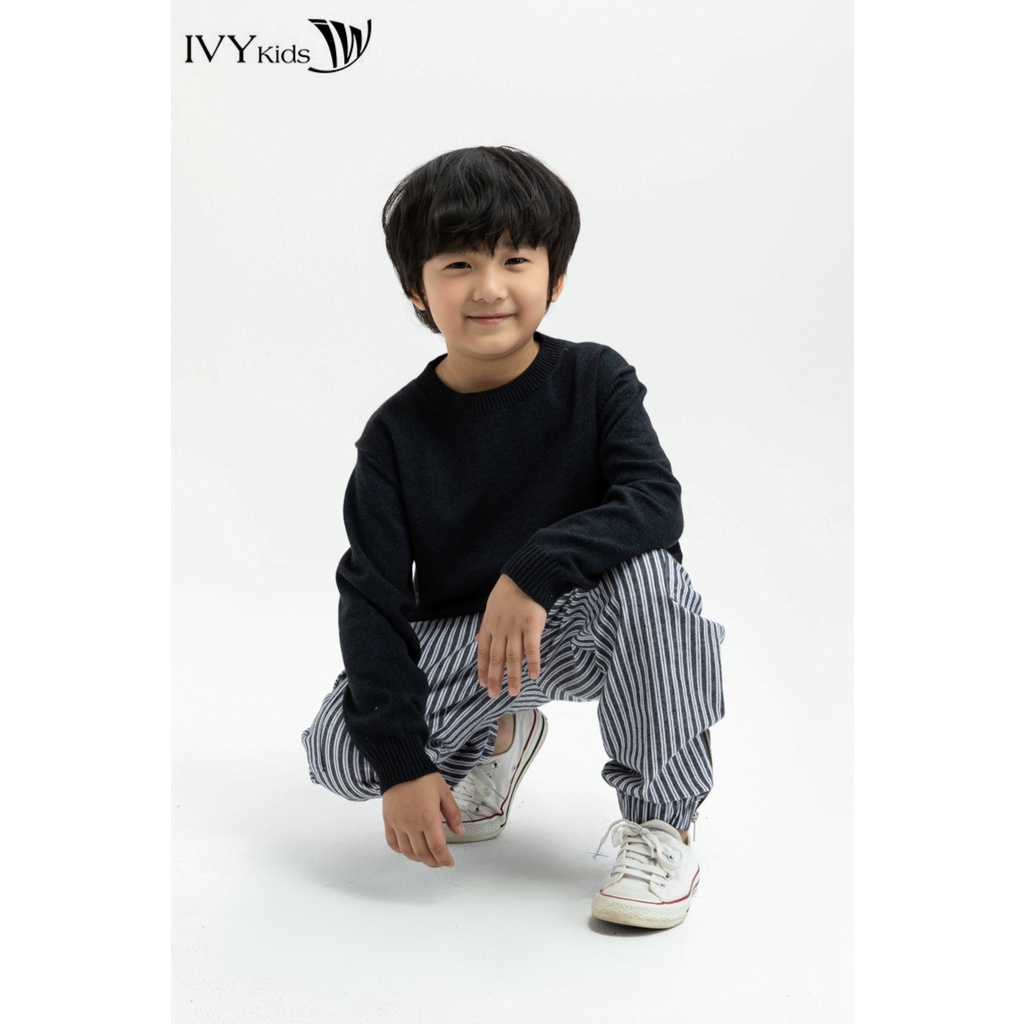 Áo len dây kéo khóa bên gấu bé trai IVY moda MS 58K0773