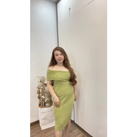 Đầm Dự Tiệc Thiết Kế Lệch Vai Bigsize 50kg Đến 100kg (M/L/XL/XXL)(Đầm Tết)