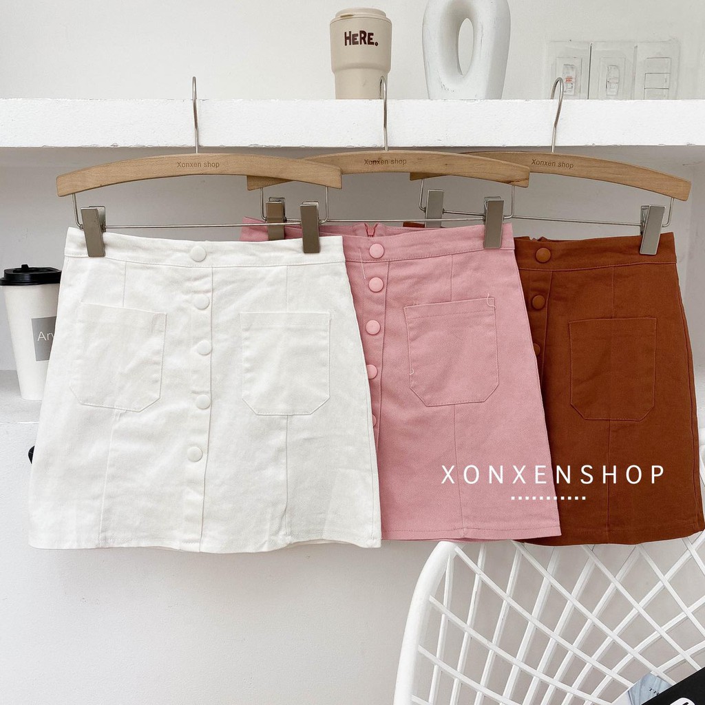 Chân váy form chữ A dáng ngắn Xonxen shop chất vải kaki size s m, mã 653 | BigBuy360 - bigbuy360.vn