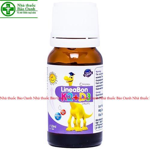 Lineabon bổ sung K2 và vitamin D3 - Có tem tích điểm đổi quà, giúp hấp thụ canxi, giảm còi xương, tăng chiều cao