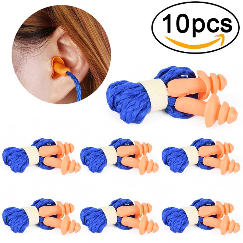 10 Nút Bịt Tai Bằng Silicone Mềm Có Thể Tái Sử Dụng