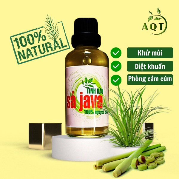 Tinh Dầu Sả Java Nguyên Chất Thảo Dược An Quốc Thái, Xông Thơm Phòng, Diệt Khuẩn, Phòng Cảm Cúm