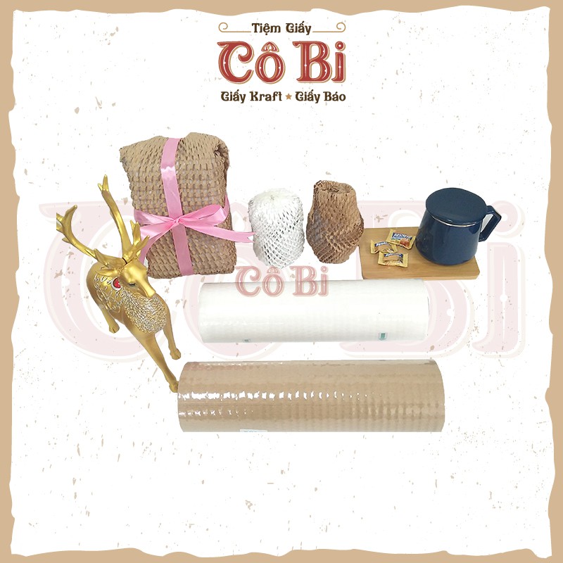 10 tờ giấy kraft tổ ong gói hàng - Giấy kraft chống sốc, chống trầy xước - Thay thế bọc nilong, xốp nổ nilong