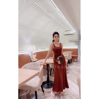Đầm xòe thun dáng dài 2 dây sát nách!