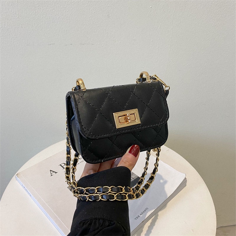 Túi đeo chéo mini dây xích trám hàn quốc hộp vuông túi kẹp nách