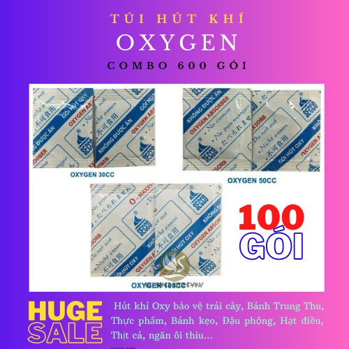 [ƯU ĐÃI] 100 GÓI HÚT OXY dùng cho Bánh Trung Thu, Thực phẩm, Bánh kẹo, Đậu phộng, Hạt điều