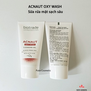 Sữa rửa mặt Biotrade Acnaut Oxy Wash - Sữa rửa mặt sạch sâu cho da dầu mụn, nhạy cảm