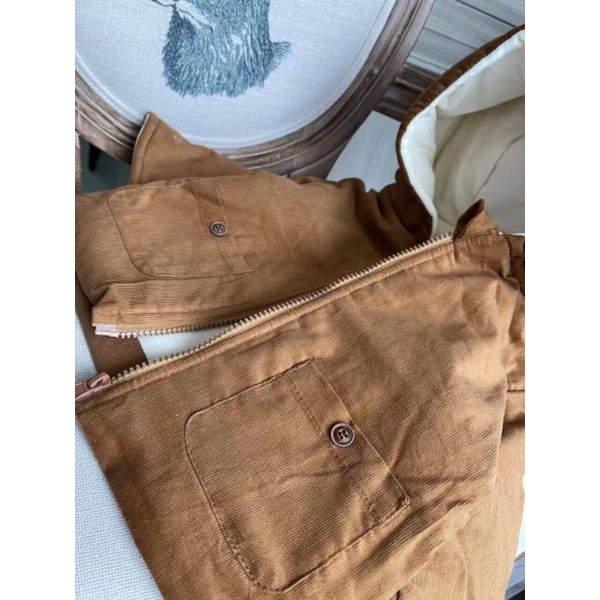 Áo khoác mũ tai gấu lót nỉ cho bé