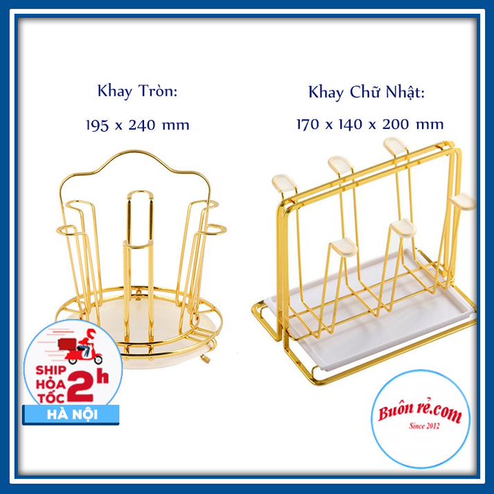 Khay úp cốc, ly mạ vàng có khay hứng nước - Giá úp cốc thiết kế hiện đại, chắc chắn - Buôn Rẻ 01518