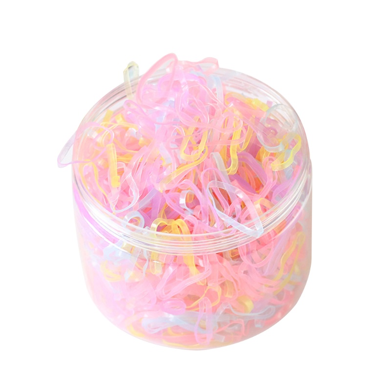 Hộp 1000 Dây Buộc Tóc Cao Su Mini Co Giãn Nhiều Màu Sắc Cho Bé Gái