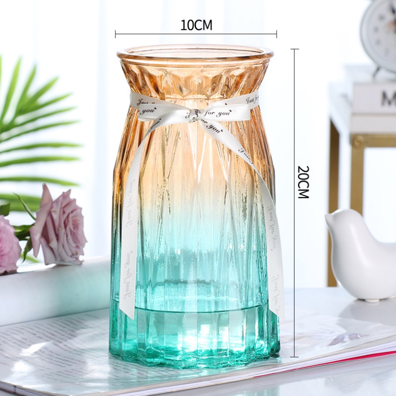 Bình cắm hoa thuỷ tinh đa giác 20cm decor trang trí tiện dụng, sang trọng, tinh tế B024