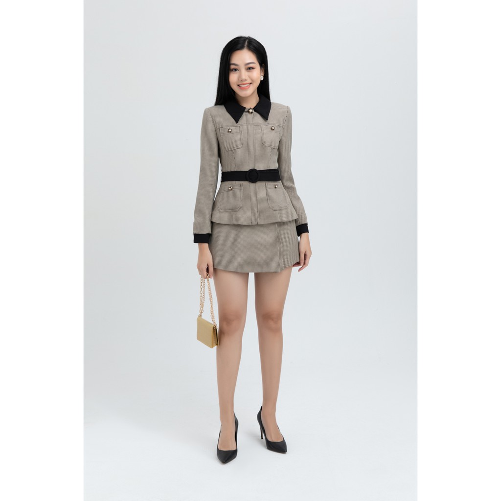 Áo Vest Tweed cổ đức nữ IVY moda MS 67C5812