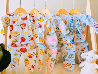 Sét 5 bộ dài tay cotton giấy cho bé yêu