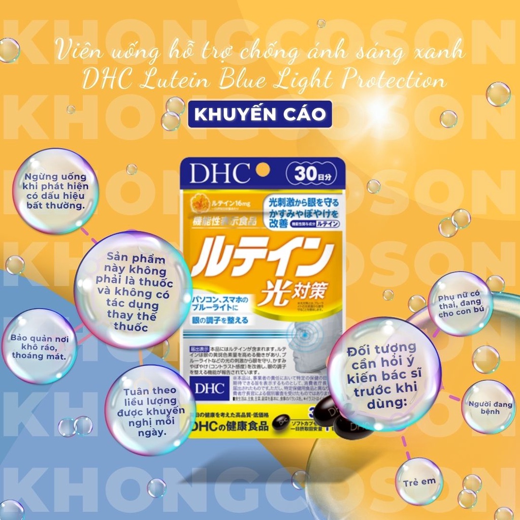 Viên Uống DHC Lutein Blue Light Protection Chống Ánh Sáng Xanh 30 Ngày 30 Viên - Khongcoson