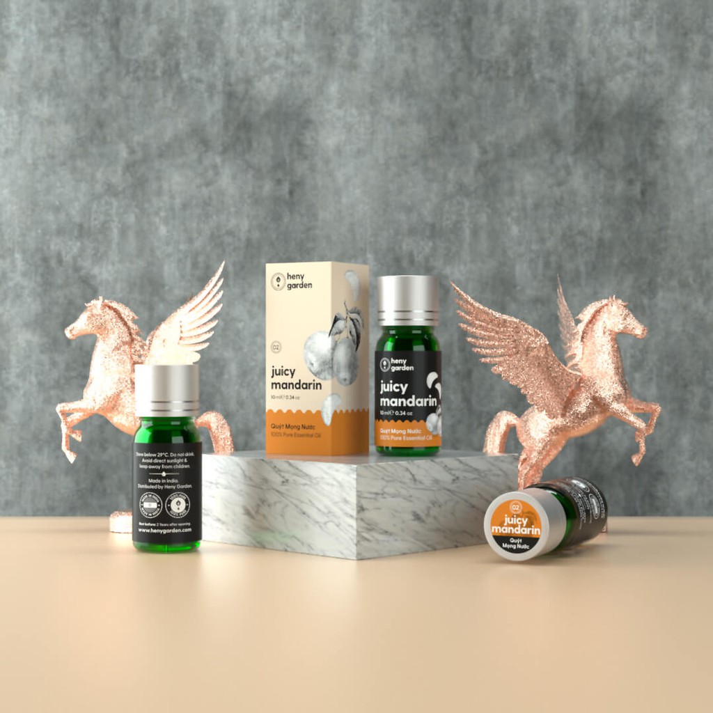 Tinh Dầu Quýt Organic Thiên Nhiên Nguyên Chất Đậm Đặc Xông Thơm Phòng, Làm Nến Thơm HENY GARDEN