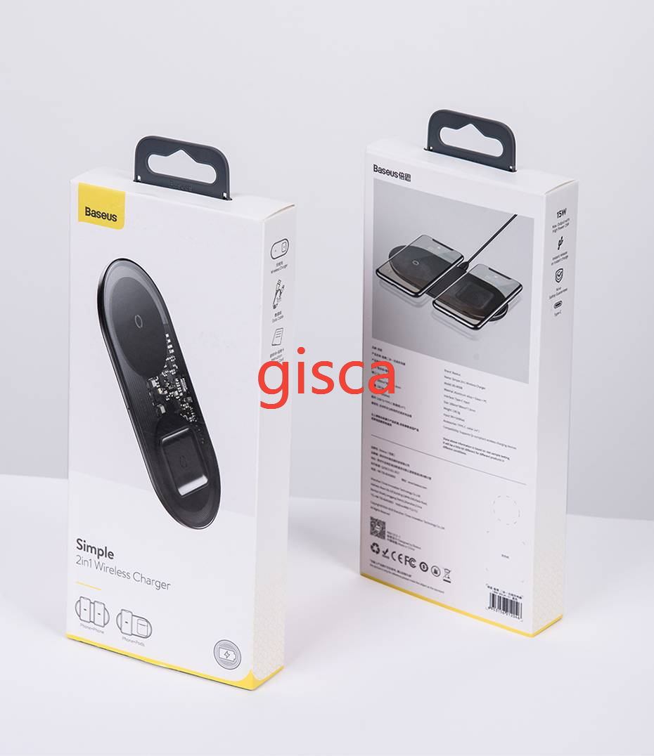 Baseus không dây Sạc 2 trong 1 Đối Airpods iPhone 11 15W nhanh sạc không dây kép Wireless Charging Pad Đối với Huawei Xiaomi Mi