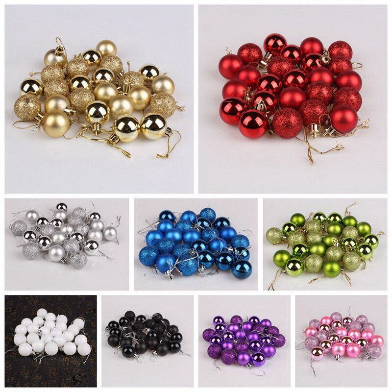 24 quả châu 3cm trang trí cây thông Noel