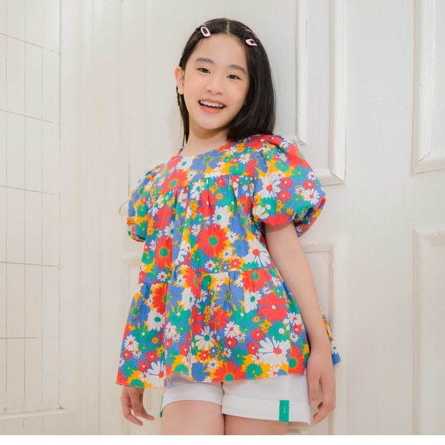 Áo sơ mi JOOKYLI bé gái họa tiết hoa 16G0956