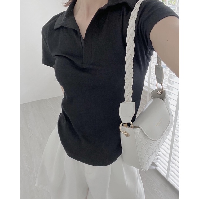 Áo cổ polo chất thun cotton ngắn tay vạt bầu