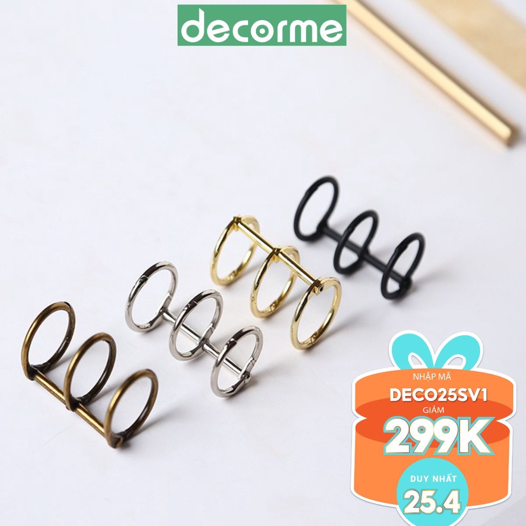 Còng sắt rời 3 còng dùng cho các loại giấy refill phụ kiện sổ còng DECORME