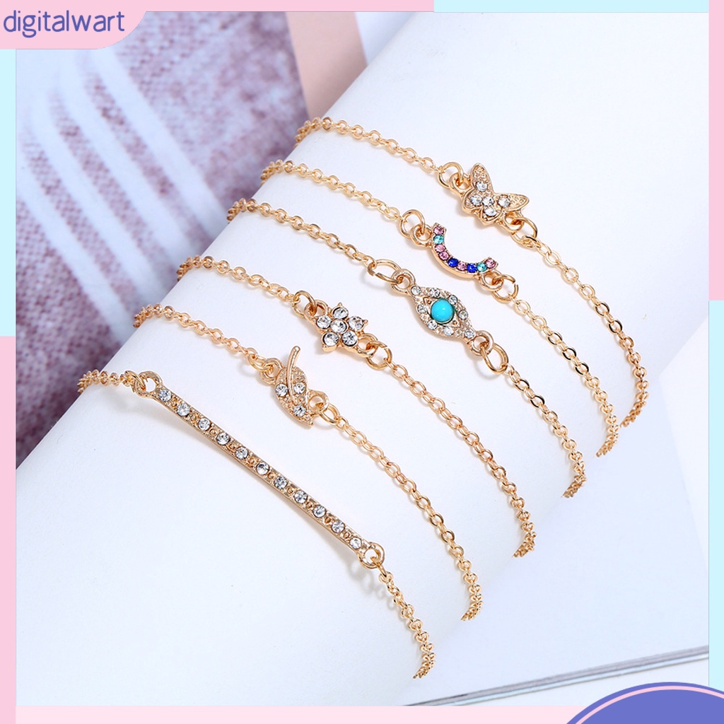 Set 6 vòng tay đính đá thời trang cho nữ