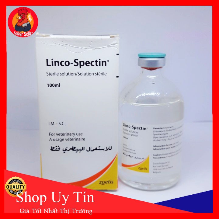 Linco Spectin 100ml-Hàng Nhập Khẩu Từ Mỹ Zoetis-Khò Khè Sỗ Mũi Chích Tang Gà Đá