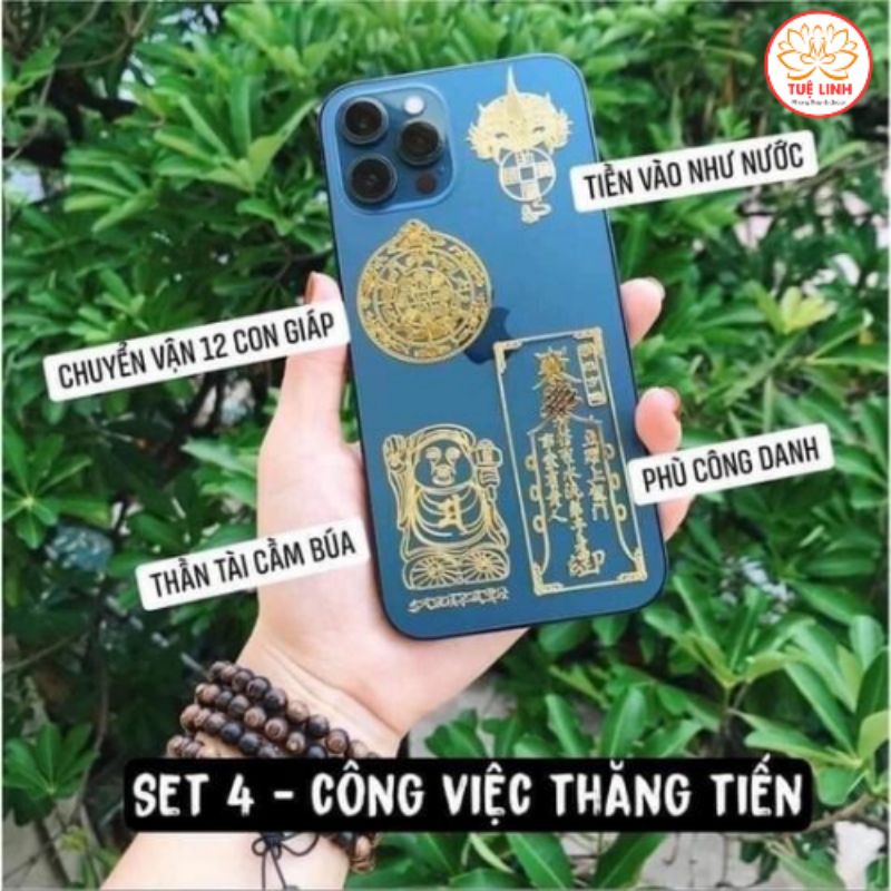 Combo 4 miếng dán Linh Phù Tài Lộc May Mắn (Chuyên Sỉ 2x)
