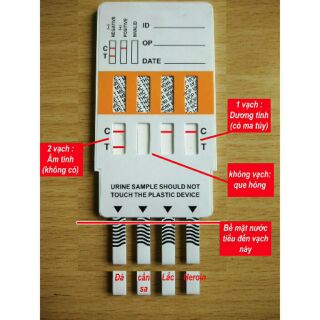 Que thử ma túy 4 chân( đá,cần xa, lắc , heroin)